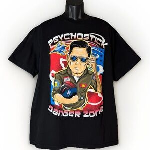 Psychostick Danger Zone Archer Heavy Metal Comedy Parody Black Tee Men’s Size XL